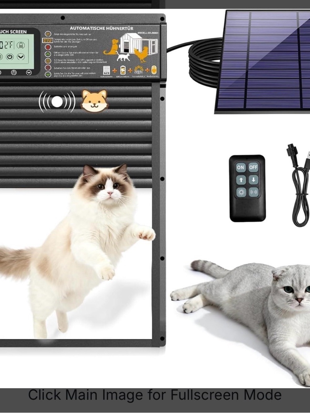 Amazon Automatic Pet Door with Remote Control - Black & Gray